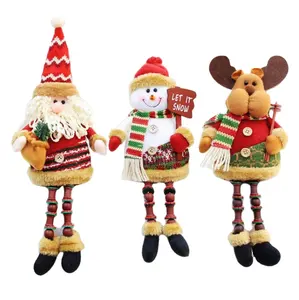 Cadeau décoratif de noël en peluche gnome en peluche noël assis père noël bonhomme de neige renne longues jambes poupée jouets ornements d'arbre de noël