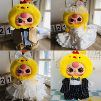 Vêtements pour poupées en peluche à thème animalier pour BB3, ensemble de remplacement de costume de gentleman et robe de mariée à l'échelle 400 %
