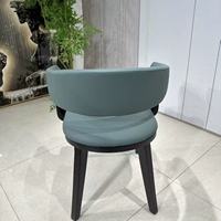 Fauteuil de salle à manger en cuir véritable pour hôtel, chaise de loisirs pour salon d'hôtel 5 étoiles avec siège en velours et bois de chêne ou de noyer pour restaurant