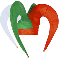 Chapeau de clown farceur coloré avec des clochettes, couvre-chef de costume d'arlequin multicolore pour carnaval/cirque/mascarade/Halloween/spectacles