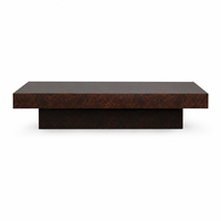Table basse en bois de palissandre rectangulaire avec base en bloc pour salon
