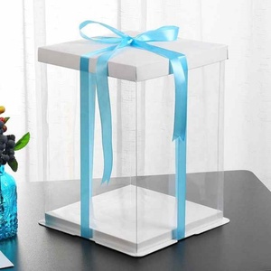 Customized Food Grade PET Plastic Packaging <b>Box</b> Square Transparent With Lid Cake <b>Box</b> - Product Image 5