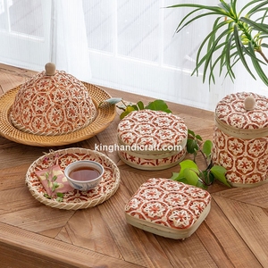 2026 Handmade Modern Round Bamboo <b>Basket</b> Box with Lid <b>for</b> Ramadan Eid | Sustainable Multi-Purpose Storage <b>for</b> <b>Gifts</b> & Food - Product Image 2