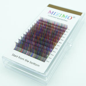 ขนตาปลอมแบบกลุ่มสีรุ้ง  ขนตาปลอมแบบกลุ่มสีสันสดใสสไตล์มังงะ  ขนาด 8-13 มม. สำหรับต่อขนตา - Product Image 3