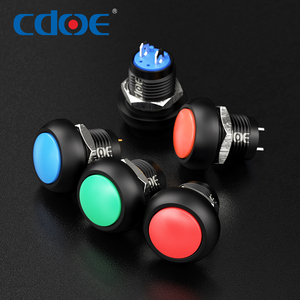 مفاتيح دفع حمراء وخضراء وزرقاء بقبة رأس 12 مفتاح من النايلون مؤقت 1no زر دفع - Product Image 1