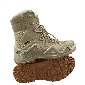 Bottes de randonnée hautes TSB07 kaki en cuir de vache - Product Image 1