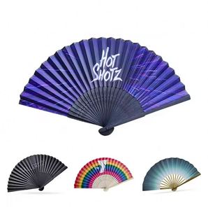 Nouvel Arrivage Éventail à Main en Tissu de Bambou Blanc Imprimé Soie avec Manche en Bambou pour Mariage et Fête, Prix Abordable - Product Image 2