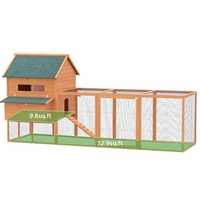 Poulailler en bois TIANYI, grand poulailler de jardin, poulailler verrouillable avec nichoir et enclos