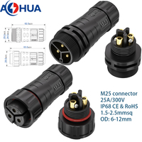 Connecteur de distribution d'énergie étanche IP68 à 3 broches mâle-femelle avec embouts à vis pour panneaux de commande industriels