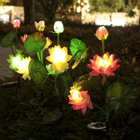 Solarenergie-Sparende Wasserdichte Batteriebetriebene LED-Bodenleuchte IP65 Garten Hof Leuchtende Lotus Dekorative Beleuchtung