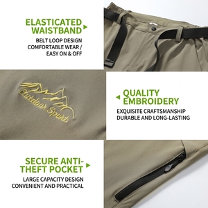 <span class=keywords><strong>Pantaloni</strong></span> Estivi Unisex ad Asciugatura Rapida, Leggeri, Convertibili con Zip, Traspiranti, per Escursionismo e Alpinismo, in Poliestere - Product Image 3