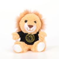 Peluche lion noir personnalisée en usine, avec logo sur mesure, jouet en peluche lion en position assise, jouet doux en forme de lion