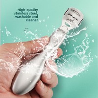 Râpe à pieds ovale en acier inoxydable, tête carrée, lame épaisse détachable, double usage, pour éliminer les callosités et exfolier, outil de pédicure