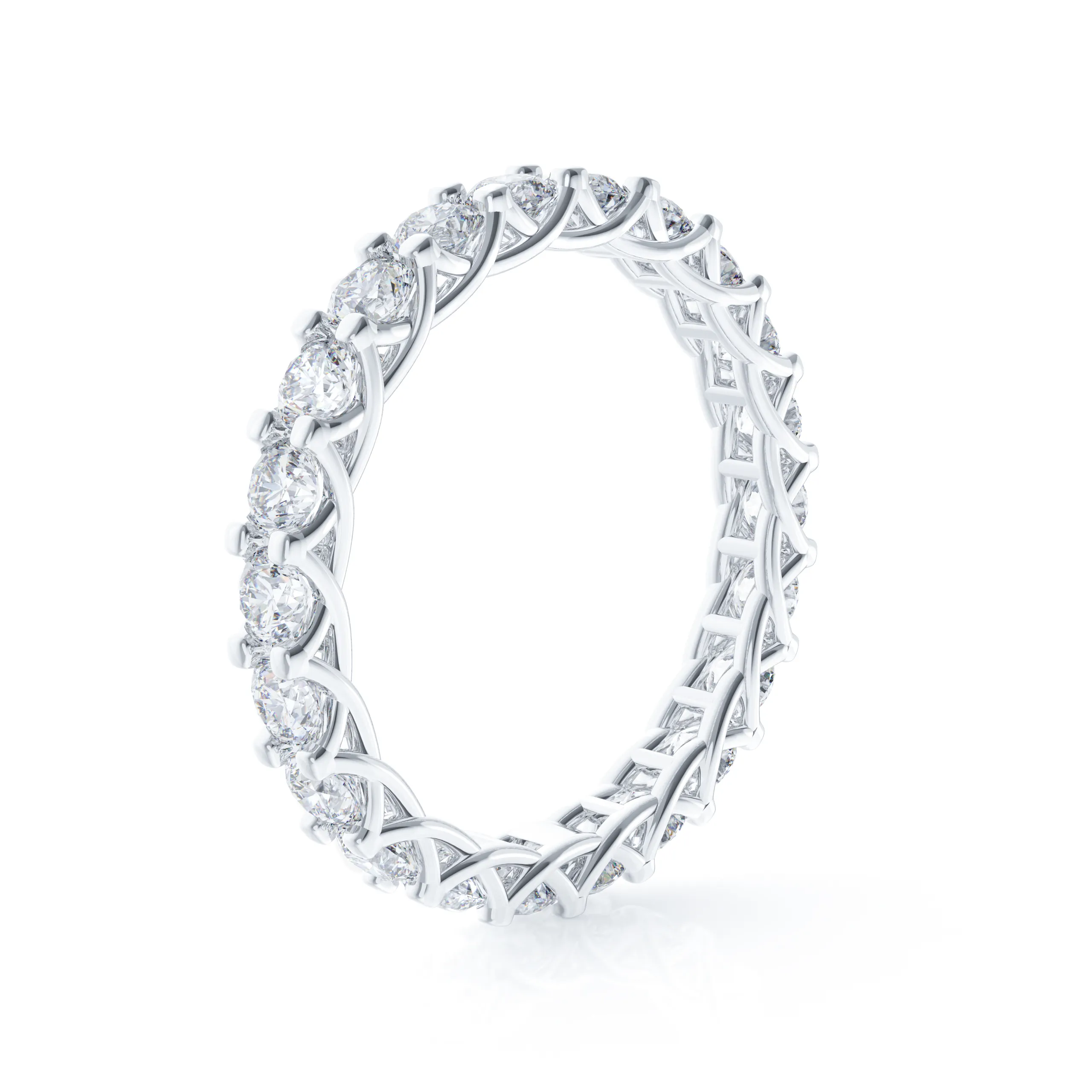 Classico anello rotondo Moissanite eterno 925 argento Sterling fede nuziale da donna con cornice per feste