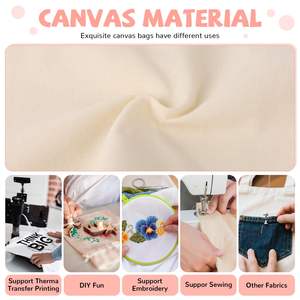 Bolsa de Tela de Algodón Gruesa para Decoración, Manualidades, Pintura, Reutilizable, para Diseñadores, Bolsa de <span class=keywords><strong>Compras</strong></span>, Promoción Escolar - Product Image 2
