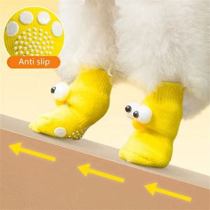 प्यारा कार्टून पालतू कुत्ते मोजे शरद ऋतु सर्दियों के गर्म एंटी-स्लिप मोजे कुत्तों के लिए - Product Image 4