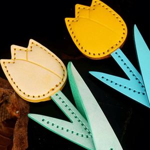 Stocked PU Leather Blue Tulip <b>Bag</b> <b>Charm</b> Cute Leather Tulip Flower Keychain Purse <b>Charms</b> for Tote <b>Bag</b> for Women - Product Image 3