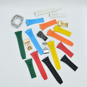 Bracelet de montre connectée tendance 44mm 45mm pour <span class=keywords><strong>Apple</strong></span> <span class=keywords><strong>Watch</strong></span> Series 6 7 8 – Sangle de luxe en caoutchouc - Product Image 3