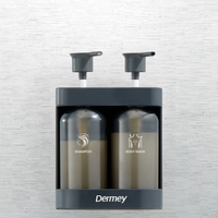 Dermey Best-seller Distributeur manuel de savon liquide en plastique Distributeur de shampoing mural et rechargeable pour la maison et les hôtels