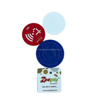 Cartes RFID PVC Ntag213 blanches personnalisées programmables imperméables, autocollants adhésifs fins ronds en forme de pièce de monnaie, étiquettes NFC pour les médias sociaux, 50 mm