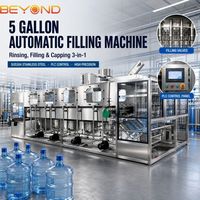 Ligne d'embouteillage automatique d'eau minérale de 5 gallons (20 L) - Système de rinçage, remplissage et bouchage 3 en 1 en acier inoxydable SUS304