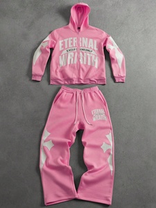 Tùy Chỉnh Người Đàn Ông Của Nặng Polyester Thể Thao Hai Mảnh Bộ Thời Trang Dạo Phố Bộ Đồ Thể Thao Tùy Chỉnh Windproof Quá Khổ Sweatsuits Người Đàn Ông - Product Image 2