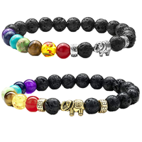 Bracelet personnalisé en pierres naturelles œil de tigre, 7 chakras, perles de 8 mm, bracelet en pierres précieuses, bijoux de créateur