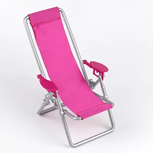 2024 Doll house children's simulation folding beach plastic chair toy mini leisure chair home accessories