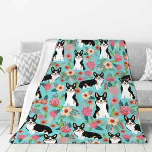 Rose Floral Dog Flannel Blanket Throw Blanket Nap Blanket Breathable Skin Friendly for Bedroom Living Room Custom Print - Product Image 5