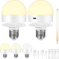 Ampoule LED portable rechargeable intelligente avec télécommande RGB E27/E14, charge USB, intensité variable, CRI élevé 80