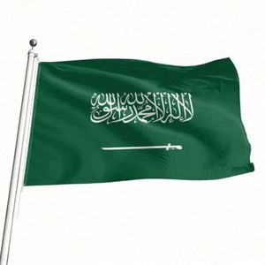 Drapeaux et Bannières Personnalisés en Polyester 100D 90x150cm avec Œillets en Laiton – Qualité Supérieure, Meilleur Prix – Vente en Gros Usine – Drapeaux d'Arabie Saoudite - Product Image 3
