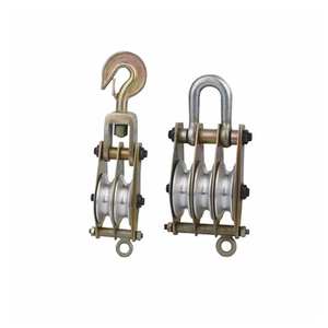 Poulie de traction à roue simple/double/triple en alliage d'aluminium avec corde en chanvre 1T-10T avec plaque en fer pour équipement de camion - Product Image 1