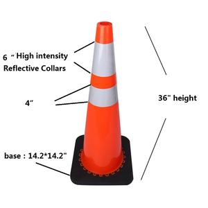 36 "yumuşak PVC trafik güvenliği konisi İnşaat alanı için siyah kauçuk taban ile 10 Lbs 2-5 yıl HONG QIAO olmak esnek CN;ZHE - Product Image 2