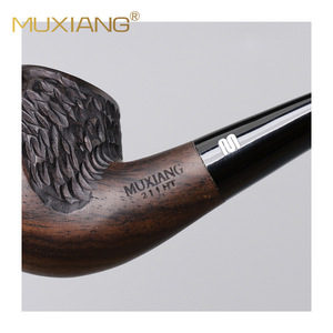 Muxiang Wooden Tobacco Pipe Bent Type Hand Carved Ebony Apple Shape Smoking Pipe For Personal Gift - Product Image 5