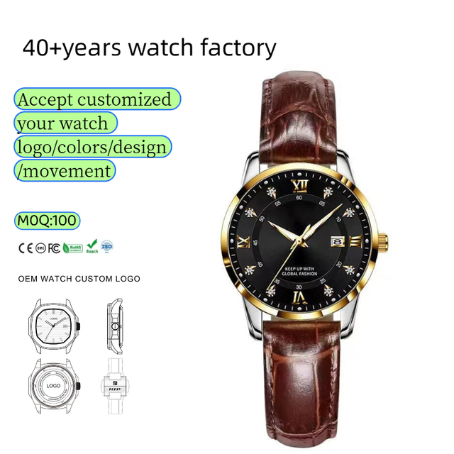 Tevise T20 Factory Direct Chronograph Quartz Watch ODM OEM Custom Logo Women's Diamond Watch for Corporate Bulk