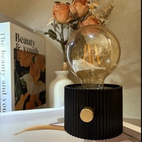 Nueva Lámpara de Noche LED de Lujo con Filamento de Tungsteno, Adorno Creativo Retro de Vidrio, Pequeña Lámpara de Mesa para Mesita de Noche