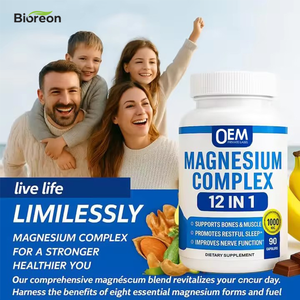 Capsules de complexe de magnésium Aeglewell en marque propre, 300 mg, glycinate, malate, <span class=keywords><strong>citrate</strong></span>, complément alimentaire pour le sommeil, relaxation musculaire - Product Image 2