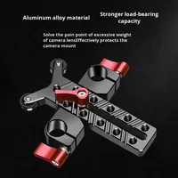 Xinwenxuan Support de fixation réglable en hauteur en alliage d'aluminium de 15 mm pour cage de lapin, support de cardan, accessoires pour téléobjectif et caméra d'action