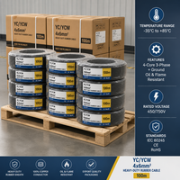 Câble électrique en cuivre YC/YCW 4x6mm 4 conducteurs 450V avec gaine en PVC pour centrale électrique et machines triphasées - Marque HQZY