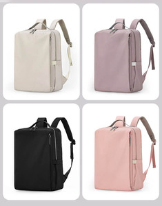 15.6" Waterproof Eco-Friendly Nylon <b>Laptop</b> <b>Backpack</b> Arcuate Shoulder Strap Zipper Closure Open Airbag Protection Large Capacity - Product Image 6