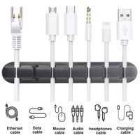 Ensemble de rangement de câbles de bureau Data Winder, organisateur de câbles USB en silicone, support de gestion de câbles, clips de fixation