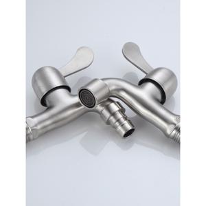 Robinet de machine à laver en acier inoxydable 304 à eau froide, ouverture rapide à 4 points, double usage, une entrée, deux robinets de cuisine - Product Image 3