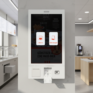 27 İnç Android veya Windows Öz Servis Kiosk Makinesi, Yazıcı ve Tarayıcı ile Öz Servis Sipariş Ödeme Kiosku - Product Image 1