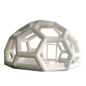 Dôme gonflable à cadre métallique permanent, structure hexagonale, cabane, bâtiments d'hôtel, plein air