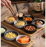Petites coupelles japonaises rondes en céramique pour sauces, accompagnements de fondue et barbecue, assiettes rétro pour sushis et sauces soja pour restaurants