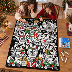Couverture en flanelle rectangulaire à colorier soi-même pour Noël, motif de vacances, usage domestique, écologique, style classique, hiver, OEM - Product Image 3
