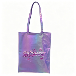 High End Custom Laser Holographic Shoulder Tote Bag Waterproof Women Shopping Handbag PU Leather Yoga Bag - Product Image 6