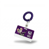 Porte-badge spirale premium, cordon élastique enroulable, étanche, couleur personnalisable, sécurisé et pratique pour le bureau
