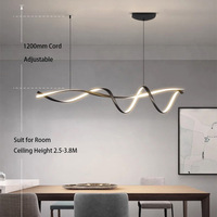 Lustre LED Minimaliste Moderne, Luminaire Créatif de Designer, Hauteur Réglable pour Salon, Restaurant, Base E26