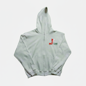 Impression bouffante surdimensionnée lourde avec sérigraphie Sweat à capuche surdimensionné de haute qualité sans ficelle Sweat 100 coton Zipup - Product Image 1